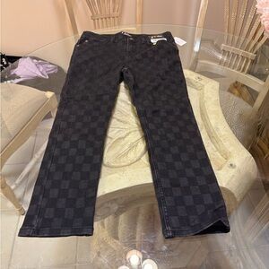 Art Class Men's Dark Checkered Jeans